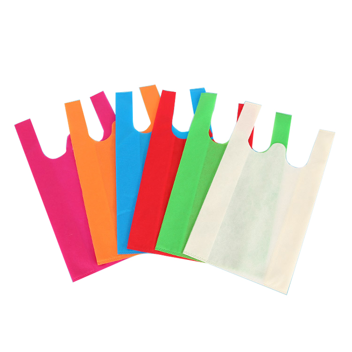 colorful cheap price vest nonwoven bag eco T-shirt bag